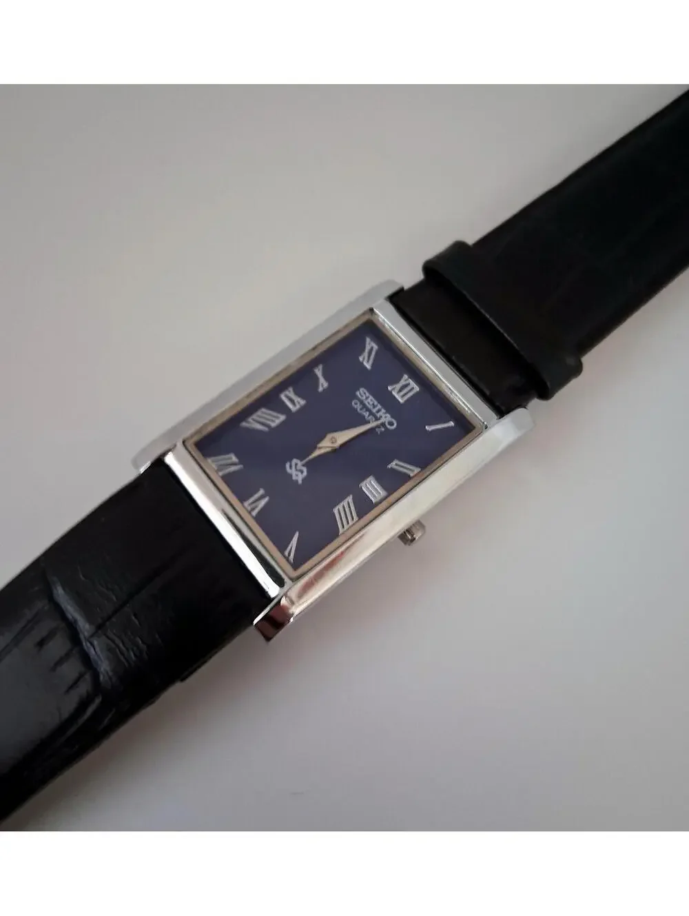 Men's Tank Blue Dial Dress Watch & Batt-Dial